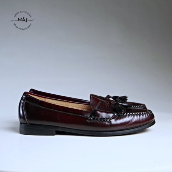 Cole Haan Pinch Tassel Loafers Burgundy Men 9.5